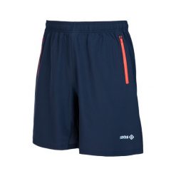 Spodenki do biegania Dufour. Niebieskie szorty męskie IZAS, z materiału, bez kołnierzyka. Za 165.17 zł.