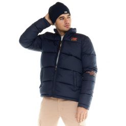 Kurtka puchowa na co dzień na siłownię. Niebieskie kurtki outdoor męskie LEONE 1947 APPAREL, bez wzorów, z nylonu, bez kaptura. W wyprzedaży za 336.46 zł.