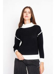 William de Faye Sweter w kolorze czarno-białym rozmiar: 34. Czarne golfy damskie William De Faye, bez wzorów, bez ramiączek. Za 95.99 zł.