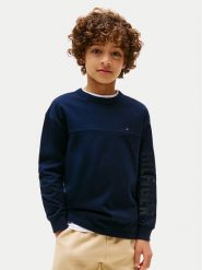 Tommy Hilfiger Bluzka Graphic KB0KB09845 Granatowy Regular Fit. Niebieskie t-shirty chłopięce Tommy Hilfiger, bez wzorów, z bawełny, bez ramiączek. Za 149.99 zł.