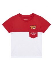 Guess T-Shirt N5YI11 K8HM4 Czerwony Regular Fit. Czerwone t-shirty chłopięce Guess, z aplikacjami, z bawełny, bez ramiączek. Za 59.99 zł.