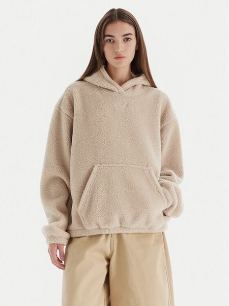 Adidas Bluza Essentials Teddy JW6061 Beżowy Oversize. Brązowe bluzy bez kaptura damskie Adidas, m, z syntetyku. Za 219.99 zł.