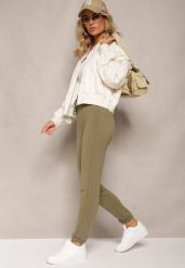 Zielone Spodnie Dresowe High Waist Wiązane w Talii Elvima. Zielone spodnie dresowe damskie Renee, s, z dresówki, na fitness i siłownię. Za 39.99 zł.