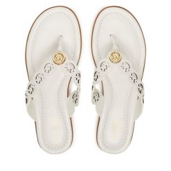 Japonki MICHAEL Michael Kors. Białe klapki damskie MICHAEL Michael Kors, bez wzorów, bez obcasa. Za 529.99 zł.