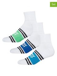 DKNY Skarpety (3 pary) w kolorze biało-zielono-niebieskim rozmiar: 37-40. Białe skarpetki męskie DKNY, bez wzorów. Za 46.95 zł.