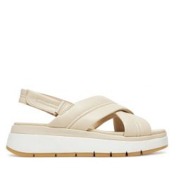 Sandały Clarks. Sandały damskie Clarks, bez wzorów, bez obcasa, na płaskiej podeszwie. Za 289.99 zł.