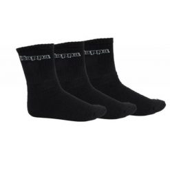 Długie Skarpety Unisex Dla Dorosłych (zestaw 3 Sztuk). Czarne skarpetki damskie Kappa, bez wzorów. Za 48.99 zł.