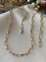 Luseera Pozłacany naszyjnik - dł. 45 cm rozmiar: onesize. Żółte naszyjniki damskie Luseera, pozłacane. Za 43.99 zł.