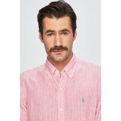 Polo Ralph Lauren - Koszula. Czerwone koszule męskie Polo Ralph Lauren, m, bez wzorów, ze lnu, bez kołnierzyka, bez ramiączek. W wyprzedaży za 399.90 zł.