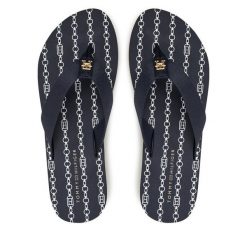Japonki Tommy Hilfiger. Niebieskie klapki damskie Tommy Hilfiger, bez wzorów, bez obcasa. Za 149.99 zł.