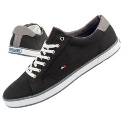 Trampki Tommy Hilfiger FM0FM00596990 czarne. Czarne trampki i tenisówki męskie bez wzorów, z gumy, bez zapięcia. Za 414.66 zł.