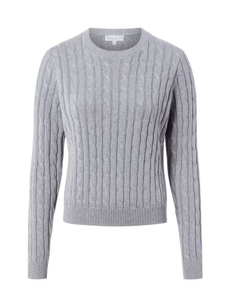 Marie Lund sweter bawełniany Kobiety Bawełna szary, XXL. Szare swetry klasyczne damskie Marie Lund, xxl, z bawełny, bez kołnierzyka. Za 199.95 zł.