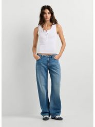 Pepe Jeans Top "Camila" w kolorze białym rozmiar: M. Białe topy damskie Pepe Jeans, m, bez wzorów, z jeansu, bez kołnierzyka. Za 83.22 zł.
