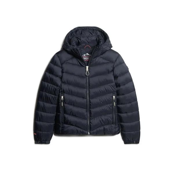 Damska kurtka puchowa Superdry. Niebieskie kurtki damskie Superdry., xs, bez wzorów, z materiału, z kapturem. Za 665.60 zł.