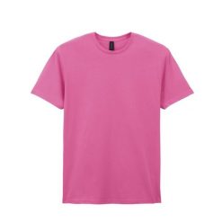 Bawełniana Koszulka Unisex Dla Dorosłych W Miękkim Stylu. Fioletowe bluzki damskie Gildan, l, bez wzorów, z bawełny, sportowe, bez kołnierzyka, bez ramiączek. Za 38.99 zł.