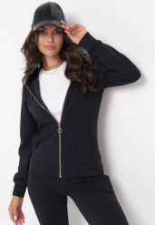 Czarna Bluza Rozsuwana z Kapturem Ecula. Czarne bluzy z kapturem damskie Born2be, xl. Za 74.99 zł.