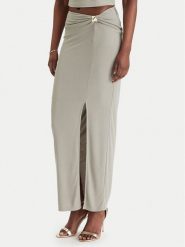 Guess Spódnica maxi W6GD15 K2936 Khaki Slim Fit. Brązowe spódniczki damskie Guess, s, z aplikacjami, maxi. Za 379.99 zł.
