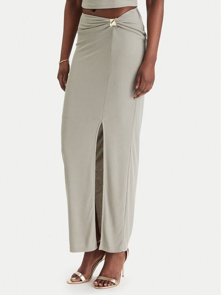 Guess Spódnica maxi W6GD15 K2936 Khaki Slim Fit. Brązowe spódniczki damskie Guess, s, z aplikacjami, maxi. Za 379.99 zł.
