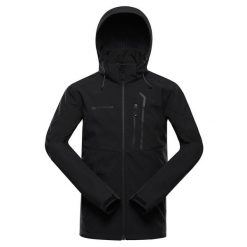 Kurtka męska trekkingowa softshell Alpine Pro Geder. Czarne kurtki męskie Alpine Pro, m, bez wzorów, z softshellu, bez kaptura. W wyprzedaży za 569.00 zł.