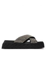 Liu Jo Klapki Lovely Sandal 02 BA4133 TX421 Czarny. Czarne klapki damskie Liu Jo, bez wzorów, z materiału, bez obcasa. Za 789.99 zł.