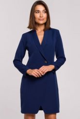 Elegancka sukienka marynarka biznesowa z kołnierzem do pracy granatowa. Marynarki i żakiety damskie Stylove, xl, bez wzorów, biznesowe. Za 309.00 zł.