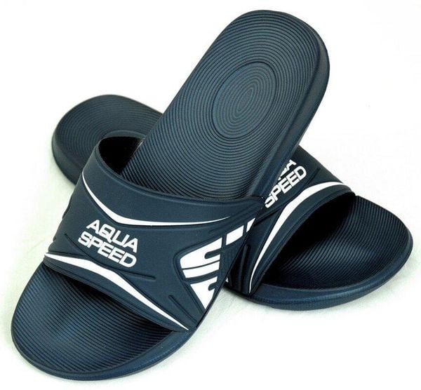 Klapki basenowe męskie Aqua Speed Dakota. Niebieskie klapki i japonki męskie Aqua-Speed, z materiału. Za 64.99 zł.