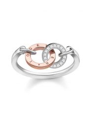 Thomas Sabo Srebrny pierścionek z cyrkoniami rozmiar: 52. Szare pierścionki damskie thomas sabo, z cyrkonią, srebrne. Za 391.84 zł.
