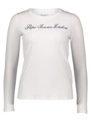Pepe Jeans Koszulka w kolorze białym rozmiar: XL. Białe bluzki damskie Pepe Jeans, xl, bez wzorów, z jeansu, bez kołnierzyka, bez ramiączek. Za 74.28 zł.