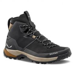 Buty trekkingowe męskie Salewa Puez Knit Mid Powertex. Czarne buty trekkingowe męskie Salewa, z materiału, za kostkę, bez zapięcia, trekkingowe. Za 1,319.00 zł.