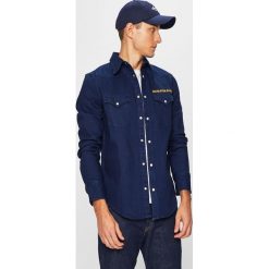 Calvin Klein Jeans - Koszula. Niebieskie koszule męskie Calvin Klein Jeans, l, bez wzorów, z bawełny, bez kołnierzyka, bez ramiączek. W wyprzedaży za 269.90 zł.