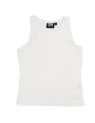 Foliowy top dziewczęcy. Białe koszulki dziewczęce LEONE 1947 APPAREL, s, bez wzorów, z bawełny, bez ramiączek. Za 42.06 zł.