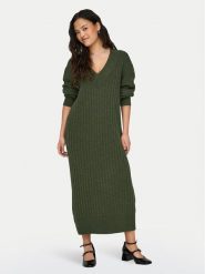 ONLY Sukienka dzianinowa New Tessa 15236372 Zielony Relaxed Fit. Zielone sukienki damskie Only, xs, bez wzorów, z dzianiny, bez kołnierzyka, bez ramiączek. Za 99.99 zł.