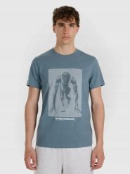 T-SHIRT MĘSKI 4F BAWEŁNIANY KOSZULKA SPORTOWA TTSHM3129. Niebieskie t-shirty sportowe męskie 4f, m, z bawełny, bez ramiączek, na fitness i siłownię. Za 182.98 zł.