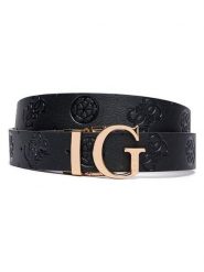 Guess Pasek w kolorze bordowym rozmiar: 95. Czerwone paski damskie Guess, z aplikacjami, z materiału. Za 173.99 zł.