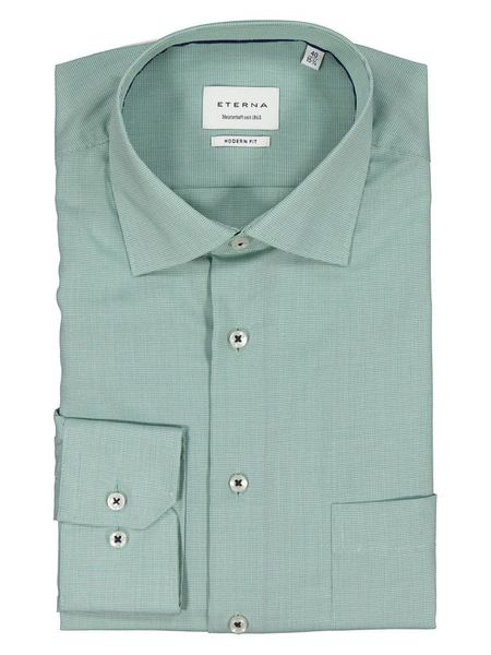 Eterna Koszula Modern fit - w kolorze zielonym rozmiar: 46. Zielone koszule męskie Eterna, bez wzorów, bez kołnierzyka, bez ramiączek. Za 90.95 zł.