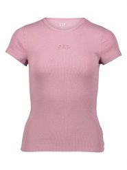 GAP Koszulka w kolorze jasnoróżowym rozmiar: XS. Różowe bluzki damskie GAP, xs, bez wzorów, prążkowane, bez kołnierzyka, bez ramiączek. Za 56.95 zł.