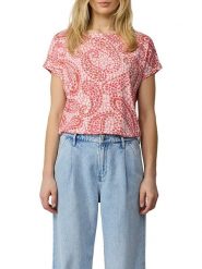 S.Oliver Koszulka w kolorze czerwonym rozmiar: 38. Czerwone bluzki damskie S.Oliver, s, bez wzorów, bez kołnierzyka, bez ramiączek. Za 43.99 zł.