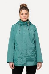 Damskie Kurtka przeciwwiatrowa HYPRAR hydrofobowa kaptur. Zielone kurtki damskie Ulla Popken, plus size, bez wzorów, z materiału, z kapturem. Za 383.99 zł.