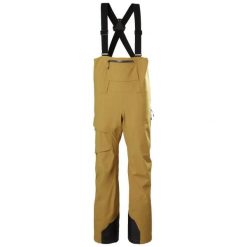 Damskie spodnie narciarskie na szelkach Helly Hansen Verglas BC. Brązowe spodnie materiałowe damskie Helly Hansen, bez wzorów, sportowe. Za 735.90 zł.