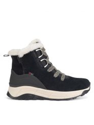 Rieker Revolution Lifestyle Botki W0073-00 Czarny. Czarne botki damskie Rieker Revolution Lifestyle, ze skóry, bez obcasa, na płaskiej podeszwie, bez zapięcia. Za 384.99 zł.