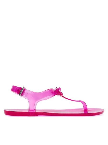 MICHAEL Michael Kors Sandały 40S6EVFA2Q Różowy. Czerwone sandały damskie MICHAEL Michael Kors, bez wzorów, z syntetyku, bez obcasa, na płaskiej podeszwie. Za 479.99 zł.
