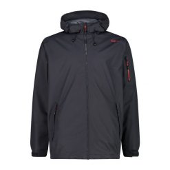 Kurtka przeciwdeszczowa z kapturem CMP. Czarne kurtki męskie CMP, xl, bez wzorów, z kapturem. Za 371.50 zł.