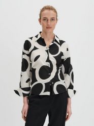 Someday Koszula "Zirveli" w kolorze czarno-białym rozmiar: 38. Białe koszule damskie Someday, bez wzorów, z bawełny, bez kołnierzyka, bez ramiączek. Za 173.99 zł.
