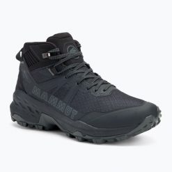 Buty turystyczne męskie Mammut Sertig II Mid GTX. Czarne buty trekkingowe męskie Mammut, bez zapięcia, trekkingowe. Za 709.99 zł.