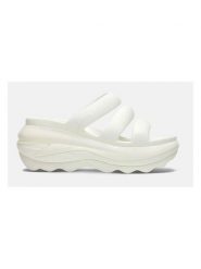 Crocs Klapki "Mega Crush" w kolorze kremowym na koturnie rozmiar: 39/40. Brązowe klapki damskie Crocs, bez wzorów, bez obcasa, na koturnie. Za 180.06 zł.