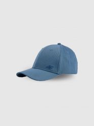 4F Czapka z daszkiem snapback uniseks - niebieska XS/S (56cm). Niebieskie czapki z daszkiem damskie 4f, bez wzorów, z bawełny. Za 59.99 zł.