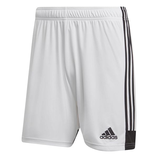 Krótkie spodenki piłkarskie adidas Tastigo 19 Męskie. Białe szorty męskie Adidas, bez kołnierzyka. Za 74.00 zł.
