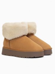 Blackfield Botki zimowe "Olivia" w kolorze jasnobrązowym rozmiar: 41. Brązowe botki damskie Blackfield, na zimę, bez obcasa, bez zapięcia. Za 202.95 zł.