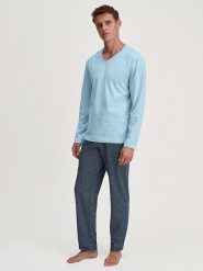 Calida Piżama w kolorze błękitno-granatowym rozmiar: M. Niebieskie piżamy męskie Calida, m, bez wzorów, z bawełny, bez ramiączek. Za 170.87 zł.