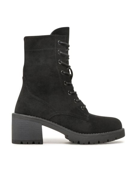 Jenny Fairy Trzewiki WS5898-02 Czarny. Czarne botki damskie Jenny Fairy, z materiału, bez obcasa, na słupku, bez zapięcia. Za 139.99 zł.